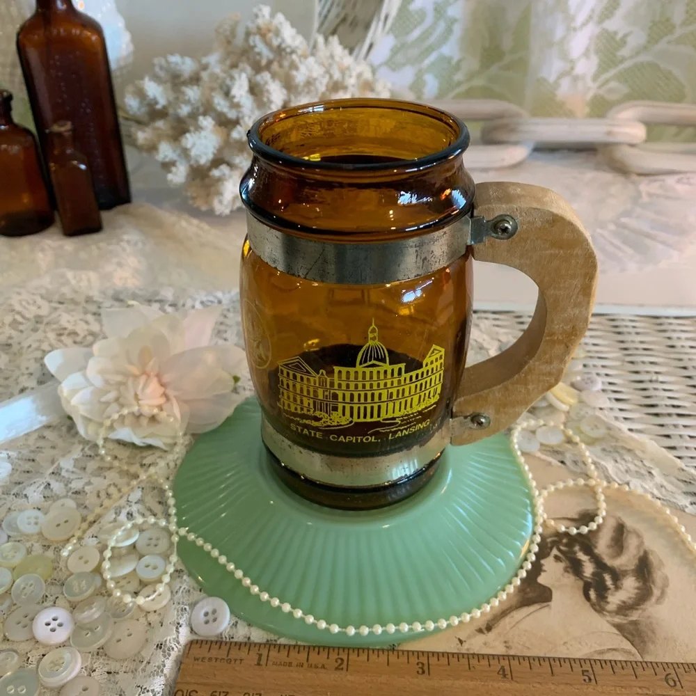 Vintage Amber Glass Stein🍺 - Picture 8 of 15